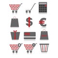 Sale web icons - grey and red Royalty Free Stock Photo