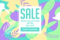 Sale website banner. Sale tag. Sale promotional material vector illustration.