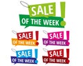 Sale of the week banner labels. Royalty Free Stock Photo