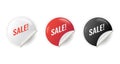 Sale white, red and black glossy button badges sticker label tag special offer promotion banner set vector icon symbol isolated on Royalty Free Stock Photo