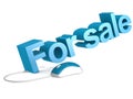 For sale word with blue mouse Royalty Free Stock Photo