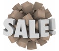 Sale Word Cardboard Boxes Inventory Overstock Wholesale Clearance