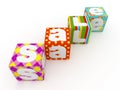 Sale word on colorful fabric cubes on white background 5