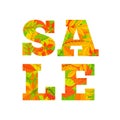 Sale word from colorful leaves.