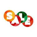 Sale Word Label, Banner, Letters On Circular Shapes - Web Icon, Button or Message for Web Site Design