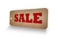 SALE word in Old paper tag Royalty Free Stock Photo