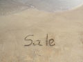 Sale written in the sand Royalty Free Stock Photo