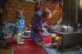 Salekhard, Russia, March 2018, nomadic camp of reindeer herders