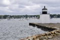 Derby Wharf Light Station (1871) a historic lighthouse on Derby Wharf. Salem, MA, USA. September 29, 2016.