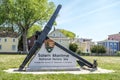 Salem Maritime National Historic Site entrance sign with an anchor in Salem, Massachusetts, USA in 2023 Royalty Free Stock Photo