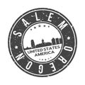 Salem Oregon USA Stamp Logo Icon Skyline Silhouette Symbol Round Design Skyline City. Royalty Free Stock Photo