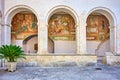 Salento. Apulia Puglia Italy. Galatina. Santa Caterina d\'Alessandria church. Frescoes in the cloister