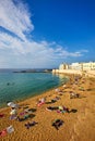 Salento. Apulia Puglia Italy. Gallipoli. People on the beach Royalty Free Stock Photo