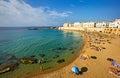 Salento. Apulia Puglia Italy. Gallipoli. People on the beach Royalty Free Stock Photo