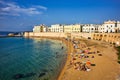 Salento. Apulia Puglia Italy. Gallipoli. People on the beach Royalty Free Stock Photo