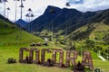 The beautiful Cocora Valley with the famous Morrogacho Hill on the background and the Wax Palms, the Colombian National Tree