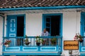 Senior man at a beautiful balcony in Salento an small town located at the Quindio region in Colombia