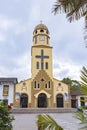 Salento, Quindio, Colombia February 2022. The beautiful Our Lady of Carmen church located at the main square in the town of