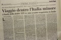 SALERNO, ITALY - NOVEMBER 1, 2019: The page of ITALY TODAY an Italian legal, economic, political newspaper for an editorial