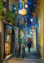 The amazing `Luci d`Artista` artist lights in Salerno during Christmas time, Campania, Italy.