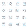 Sales agency linear icons set. Prospecting, Cold calling, Pitching, Negotiation, Closing, Lead generation, Pipeline