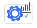 Sales analysis automation operation icon vector modern graphic, analytics settings optimization dashboard business process Royalty Free Stock Photo