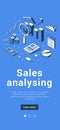 Sales analyzing business account balance planning marketing strategy budget banner vector