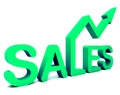 Sales Arrow Word Shows Business Or Commerce