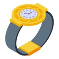 Sales auction gold watch icon isometric vector. Person site Royalty Free Stock Photo