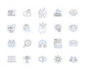 Sales automation line icons collection. Efficiency, Prospecting, Pipeline, Conversion, Outreach, Analytics, Forecasting Royalty Free Stock Photo