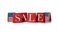 Sales bag. Flag of united states of america on shopping bags. Royalty Free Stock Photo