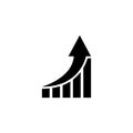 Sales Bar Chart, Business Rating Growing Graph. Flat Vector Icon illustration. Simple black symbol on white background. Sales Bar Royalty Free Stock Photo