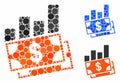 Sales bar chart Composition Icon of Spheric Items