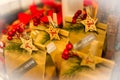 Sales booth of presents during the Christmas season