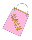 Sales boutique bag 2D linear cartoon marketing sticker