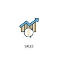 Sales concept 2 colored line icon