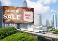 Sales concept, Outdoor billboards, super sale