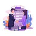 Sales contract term flat style illustration design Royalty Free Stock Photo