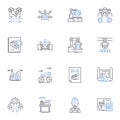 Sales corporation line icons collection. Sales, Corporation, Marketing, Revenue, Customers, Branding, Expansion vector