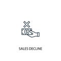 Sales decline concept line icon. Simple Royalty Free Stock Photo