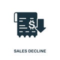 Sales Decline icon. Monochrome sign from crisis collection. Creative Sales Decline icon illustration for web design