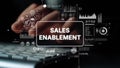 Sales Enablement Concept with Data Visualization and Keyboard Interaction in a Digital Workspace. Asymptotic smart data Royalty Free Stock Photo