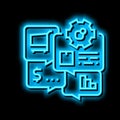 sales erp neon glow icon illustration Royalty Free Stock Photo