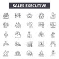 Sales executive line icons, signs, vector set, outline illustration concept