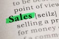 Definition of the word Sales