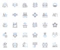 Sales force line icons collection. CRM, Salesforce, Lead, Opportunity, Pipeline, Forecasting, Sales vector and linear