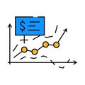 sales forecasting business process icon color illustration