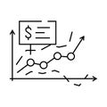 sales forecasting business process line icon vector illustration