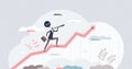 Sales forecasting and financial company profit prediction tiny person concept