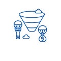 Sales funnel line icon concept. Sales funnel flat  vector symbol, sign, outline illustration. Royalty Free Stock Photo